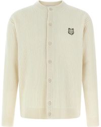 Maison Kitsuné - Fox-Head Ribbed Cardigan - Lyst
