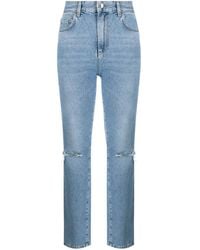 Liu Jo - Ripped Straight Leg Jeans - Lyst