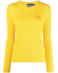 Ralph Lauren - Citron Cotton Sweater With Signature Pony M - Lyst
