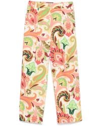 Etro - Pantalon Ample Imprime En Coton - Lyst