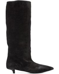Marsèll - Pointed-Toe Embossed-Leather Boots - Lyst