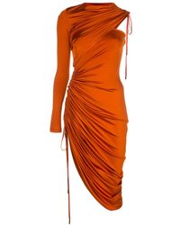 Monse Satijnen Cocktailjurk - Oranje