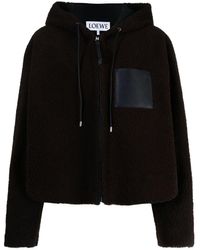 Loewe - Hooded Jacket In Shearling - Lyst