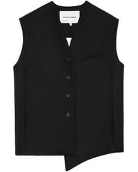 Margaux Lonnberg - Wallis Asymmetric-Hem Button Waistcoat - Lyst