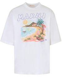 Marni - Beach Print T-Shirt - Lyst