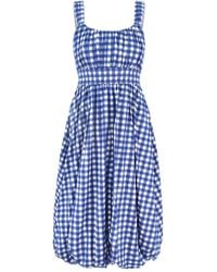Sea - Neci Gingham-Check Balloon Midi Dress - Lyst