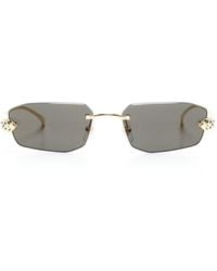 Cartier - Sonnenbrille mit geometrischem Gestell - Lyst