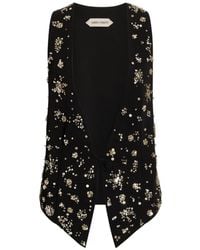 Alberta Ferretti - Sequin-Embellished Floral-Motif Waistcoat - Lyst