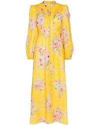Zimmermann Maxi-jurk Met Bloemenprint - Geel