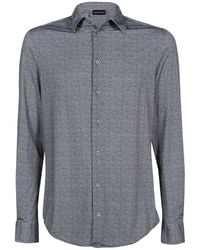 Emporio Armani - Overhemd Met Pied-De-Poule Print - Lyst