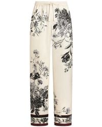 Dolce & Gabbana - Pantalon Vanity En Sergé À Imprimé Fleurs - Lyst