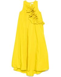 P.A.R.O.S.H. - Maxi-Jurk Met Ruches - Lyst