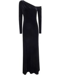 Ralph Lauren - One-Shoulder Velvet Dress - Lyst