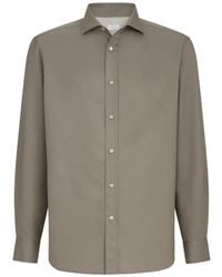 Brunello Cucinelli - Garment-Dyed Twill Shirt With Spread Collar - Lyst