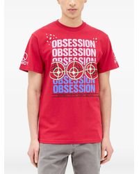 Nancy Ganz - Text-Print Crew-Neck T-Shirt - Lyst