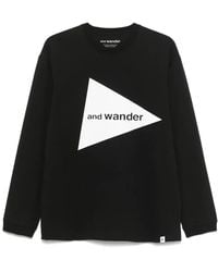and wander - T-Shirt Con Stampa - Lyst