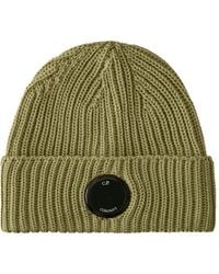 C.P. Company - Ribbed Logo-patch Beanie - Lyst