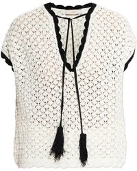 Akep - Contrasting-Edges Crochet Blouse - Lyst