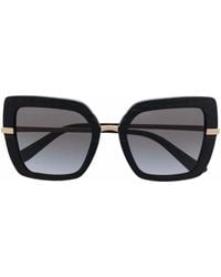 Dolce & Gabbana - Embossed Square-Frame Sunglasses - Lyst