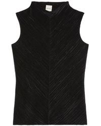 Calvin Klein - Plissé Sleeveless Top - Lyst