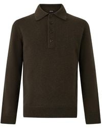 ZEGNA - Long-Sleeve Polo Sweater - Lyst