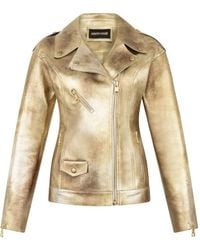 Roberto Cavalli - Leather Biker Jacket - Lyst