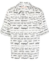 Marni - Allover Logo Cotton Shirt - Lyst