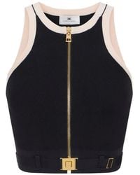 Elisabetta Franchi - Zip Sleeveless Top - Lyst
