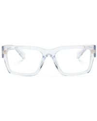 Miu Miu - Eckige Brille Mit Logo-Schild - Lyst
