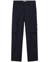 Stone Island - Logo-Patch Straight-Leg Trousers - Lyst
