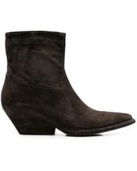 Roberto Del Carlo - Suede Pointed-Toe Ankle Boots - Lyst