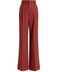 Alberta Ferretti - Pleated Cuffed Trousers - Lyst
