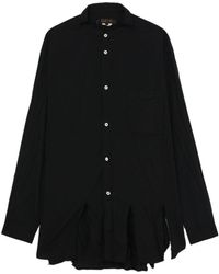 COMME DES GARÇON BLACK - Frayed Asymmetric-hem Shirt - Lyst