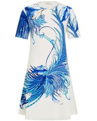 Ferragamo - Feather Show Print Dress - Lyst