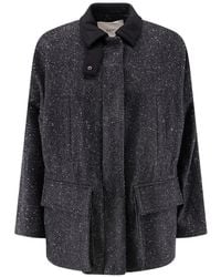 Hevò - Castel Del Monte Flecked Button-Cuff Coat - Lyst