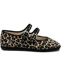 Gondolina - Mary Jane Leopard-Pattern Double-Lace Ballet Flats - Lyst