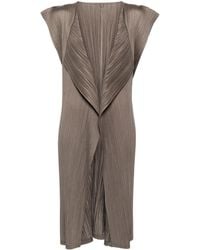 Pleats Please Issey Miyake - Plissé Satin Cardigan - Lyst
