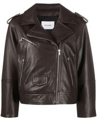 Yves Salomon - Leather Zip-Up Flight Jacket - Lyst