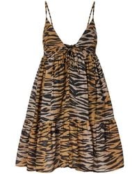 Pinko - Tiger-Print Tiered Dress - Lyst
