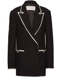 Valentino Garavani - Embroidered Tweed Blazer - Lyst