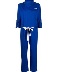 Monse Racer Cotton Jumpsuit - Blue
