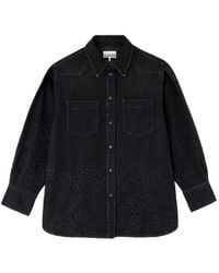 Ganni - Broderie-Anglaise Denim Shirt - Lyst