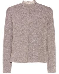 Forte Forte - Blouse Met Lurex Detail En Hoge Hals - Lyst