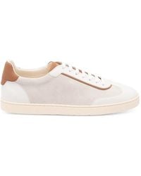 Brunello Cucinelli - Leather Panelled Low-Top Sneakers - Lyst