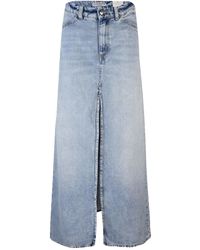 ICON DENIM - Falda vaquera con abertura frontal - Lyst