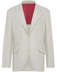 Brunello Cucinelli - Geruite Blazer - Lyst