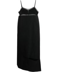Sacai - Asymmetric Cut-Out Midi Dress - Lyst