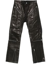 Rick Owens - Zip-Detail Leather Trousers - Lyst