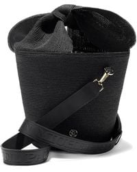 Maison Michel - Barbara Bow-Detail Straw Bucket Bag - Lyst