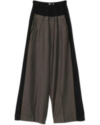 Lutz Huelle - Contrast-Panel Wide-Leg Trousers - Lyst